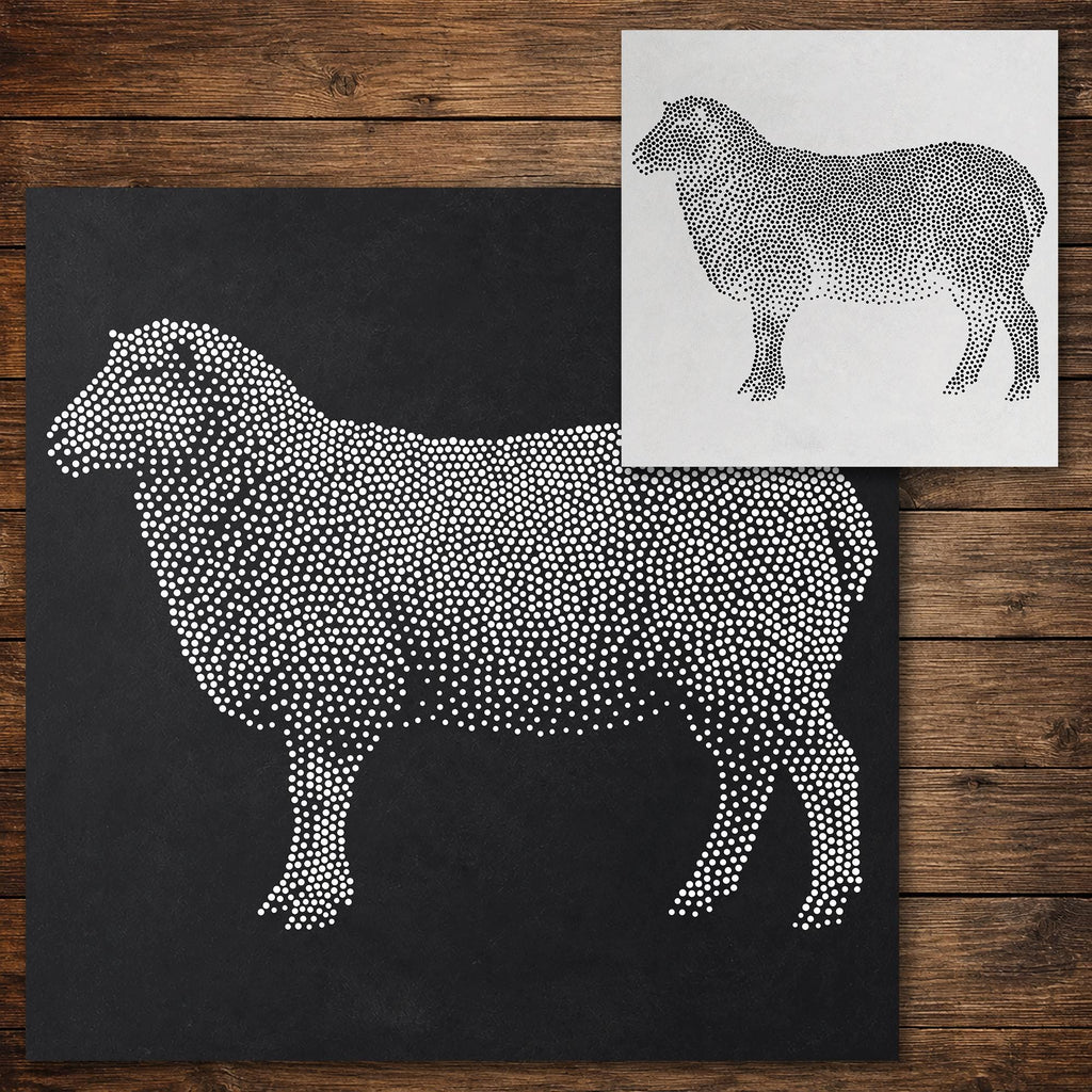 Sheep Stencil reusable Mylar stencil, 300 x 300 mm
