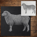 Sheep Stencil reusable Mylar stencil, 300 x 300 mm