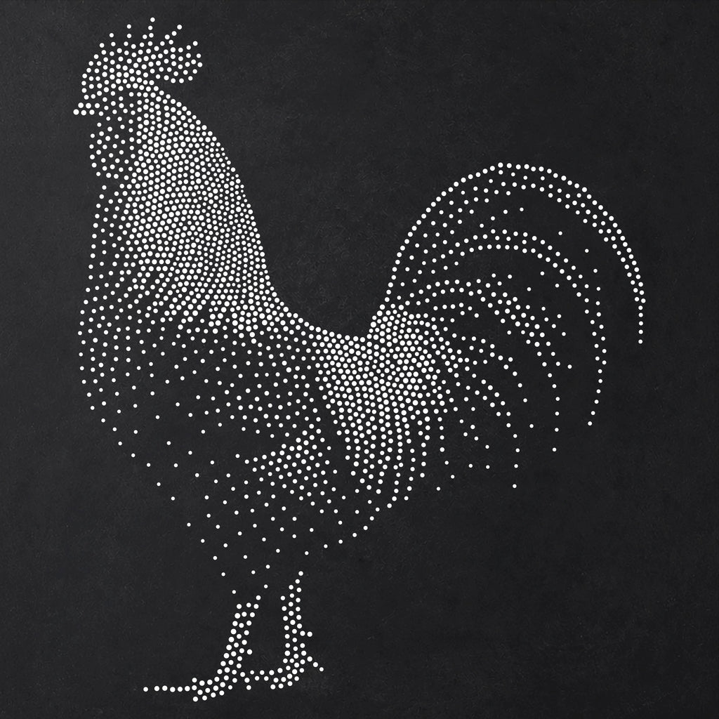 Rooster Stencil | Realistic Mylar Stipple Wall Art, Crafts (Large - 300mm / 12" approx)