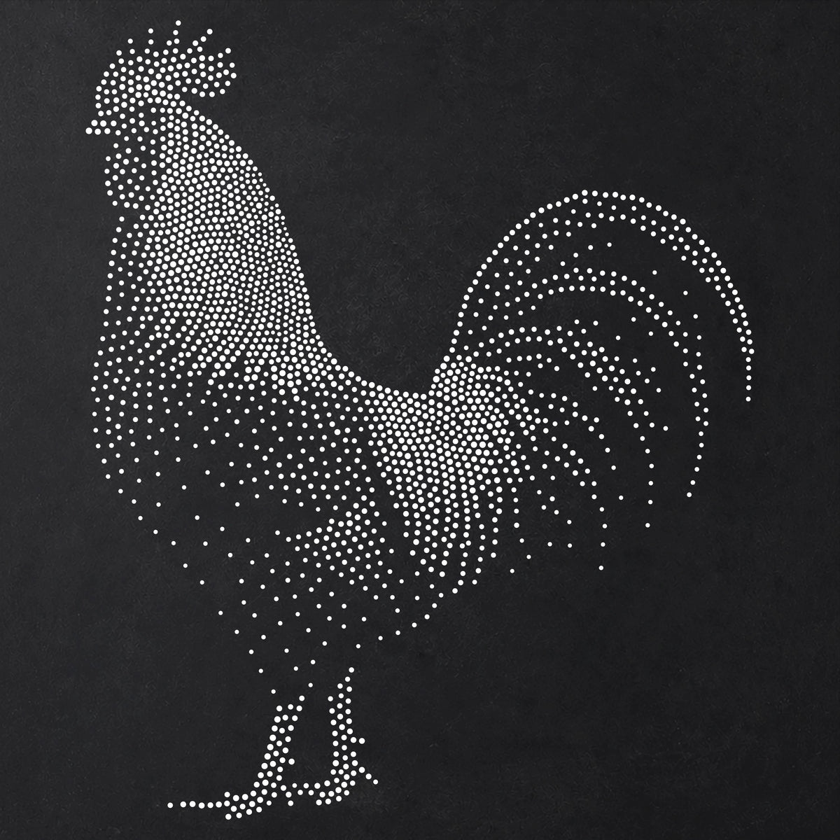 Rooster Stencil | Realistic Mylar Stipple Wall Art, Crafts (Large - 300mm / 12" approx)