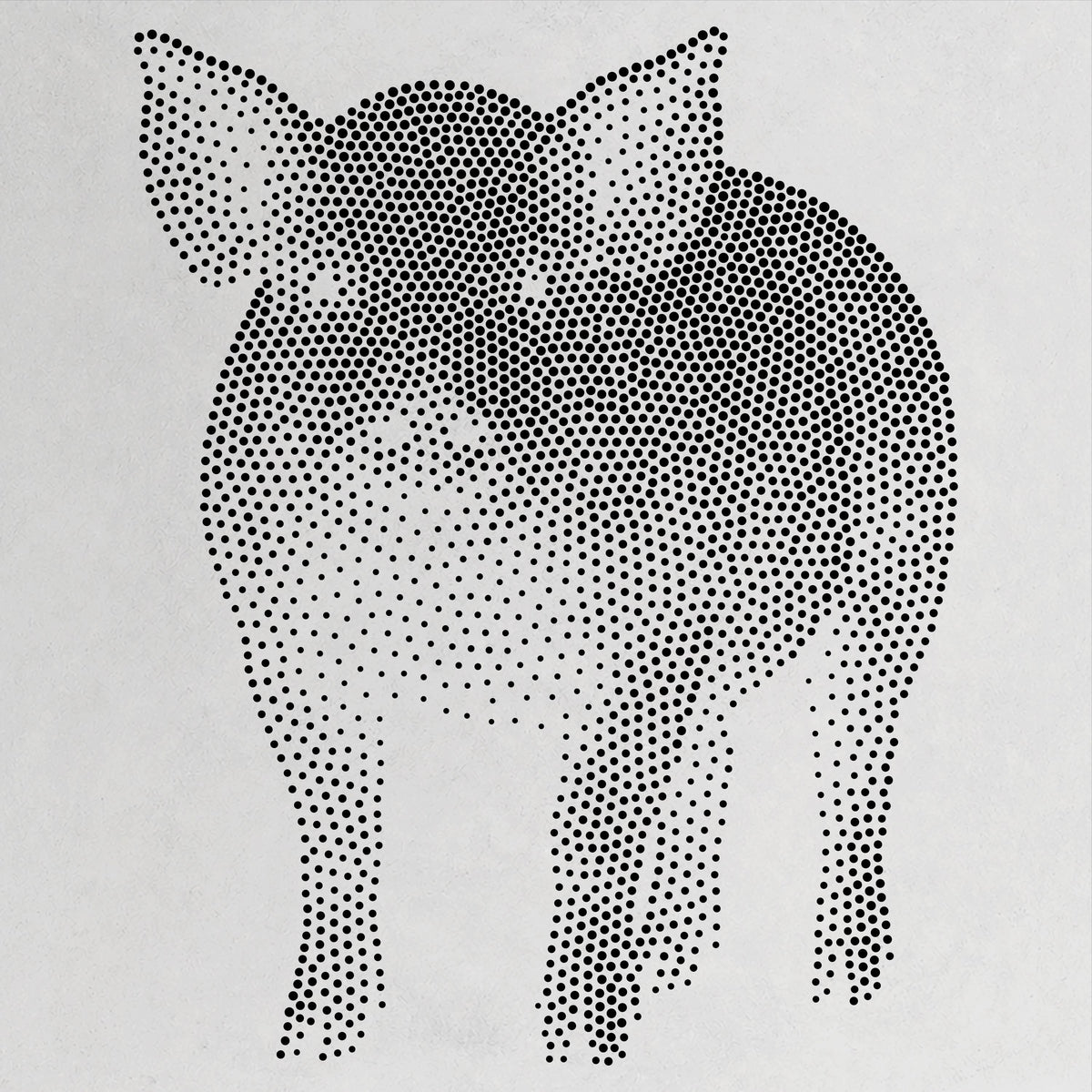 Pig Stencil | Realistic Mylar Stipple Wall Art, Crafts (Large - 300mm / 12" approx)