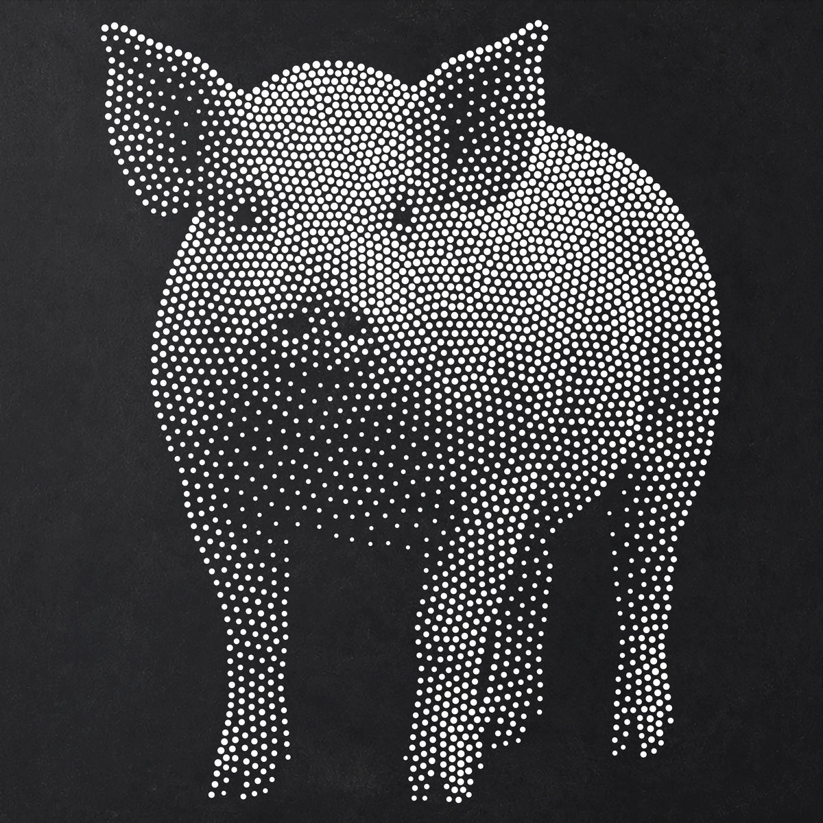 Pig Stencil | Realistic Mylar Stipple Wall Art, Crafts (Large - 300mm / 12" approx)