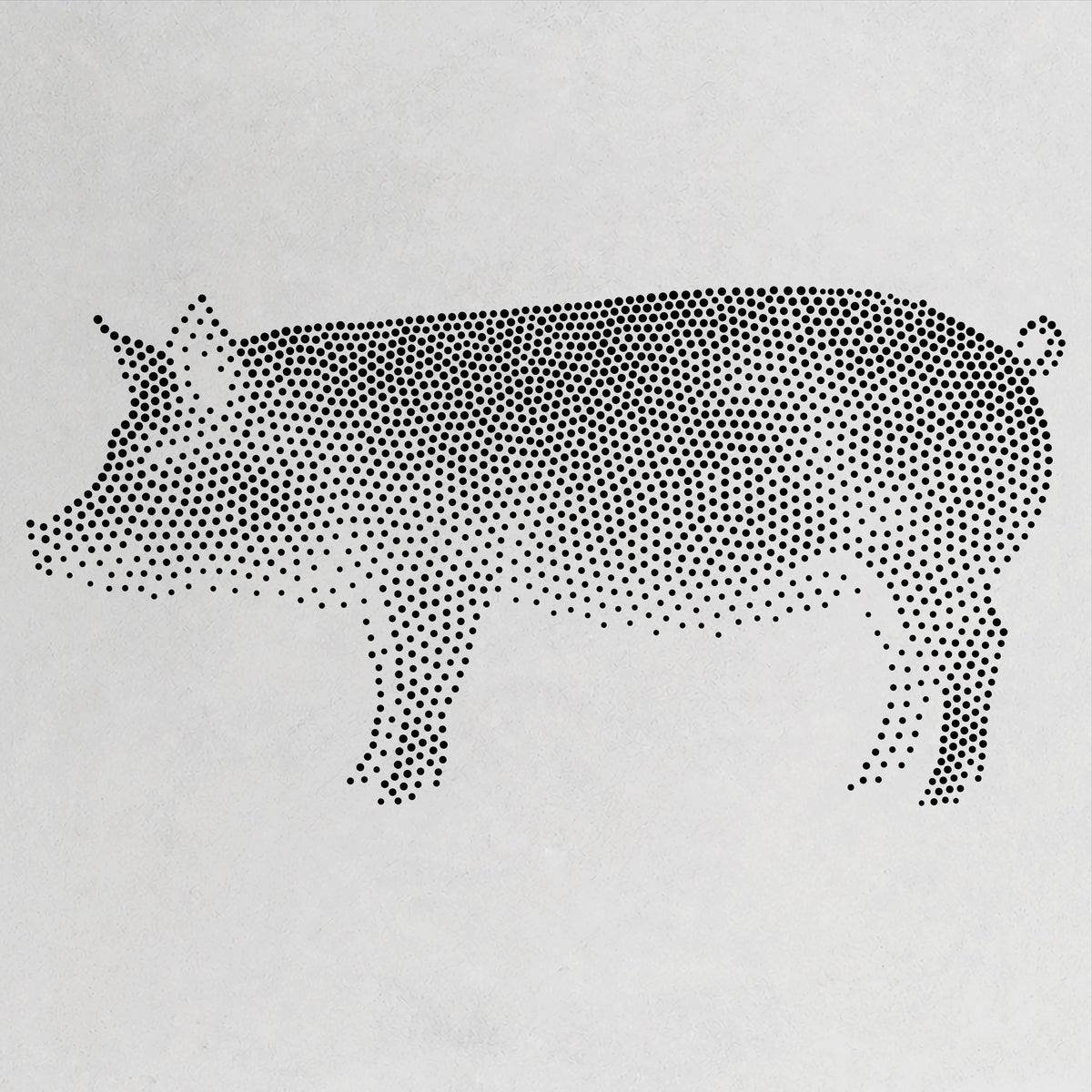 Pig Side Profile Stencil | Realistic Mylar Stipple Wall Art, Crafts (Large - 300mm / 12" approx)