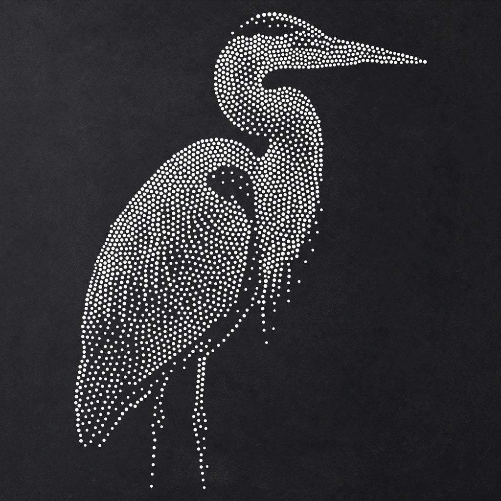Heron Stencil | Realistic Mylar Stipple Wall Art, Crafts (Large - 300mm / 12" approx)