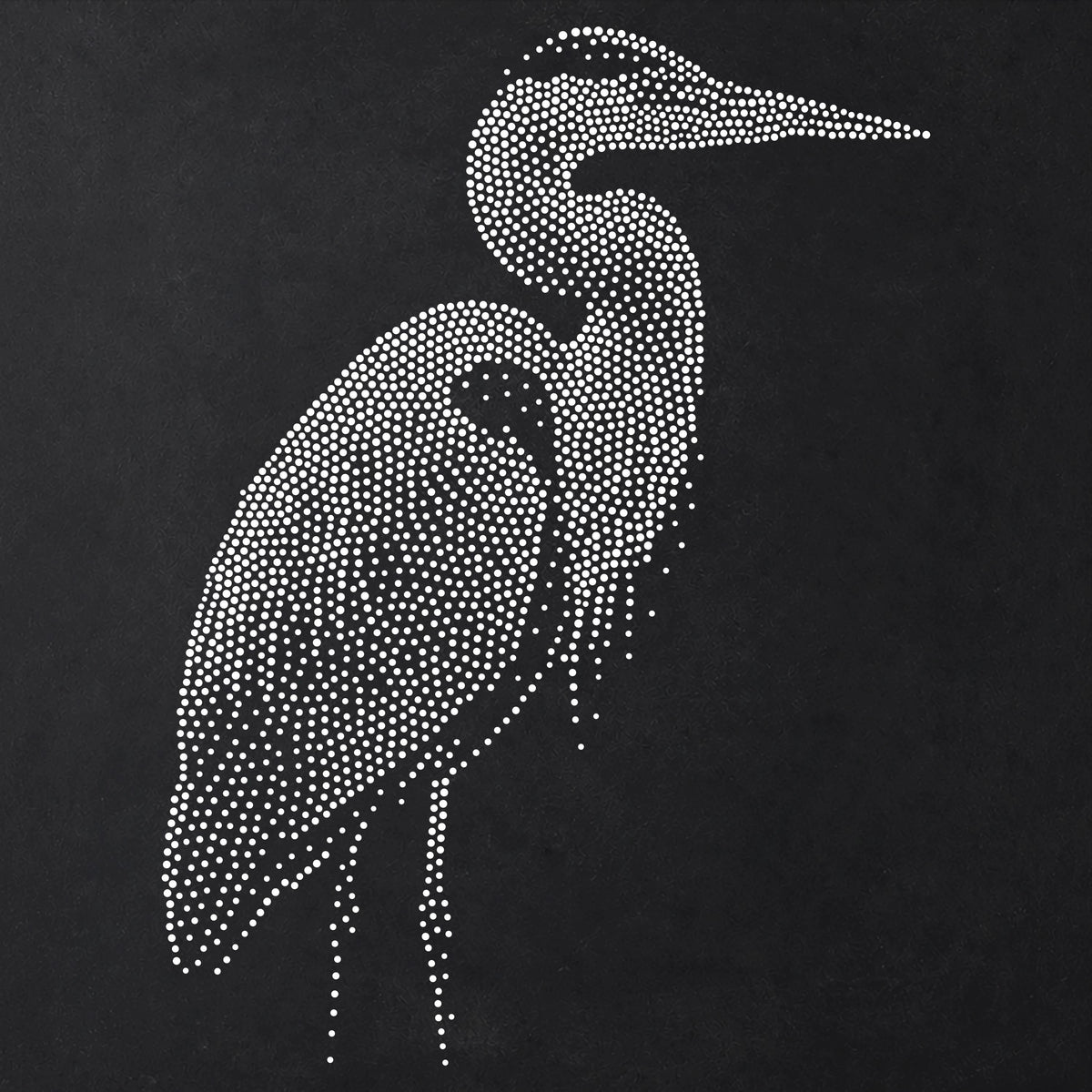 Heron Stencil | Realistic Mylar Stipple Wall Art, Crafts (Large - 300mm / 12" approx)
