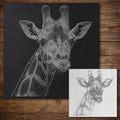 Giraffe Portrait Stencil reusable Mylar stencil, 300 x 300 mm