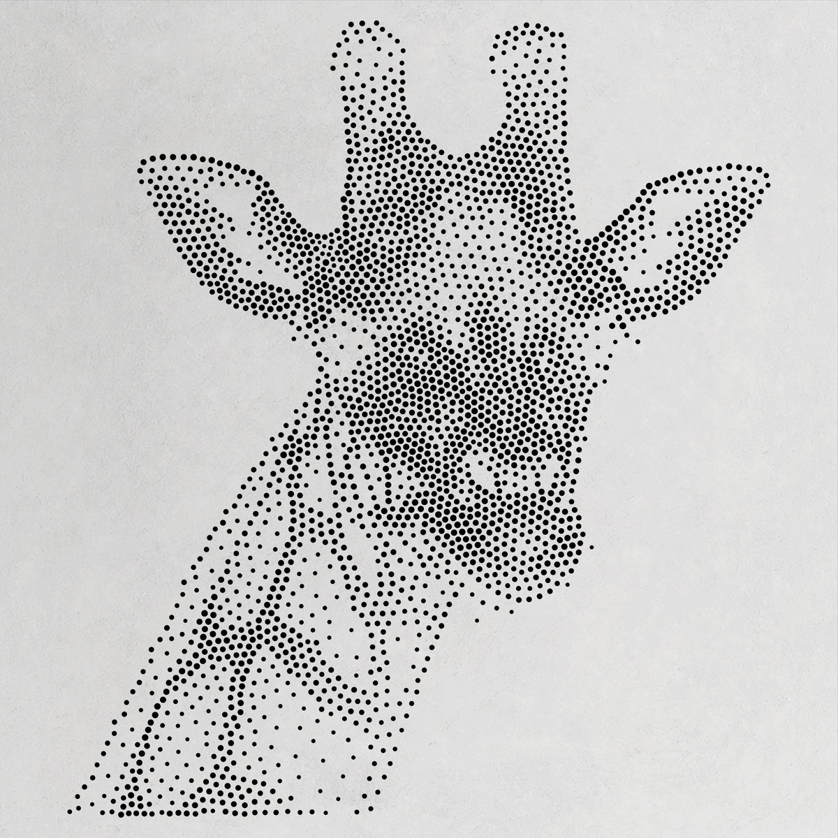 Giraffe Portrait Stencil | Realistic Mylar Stipple Wall Art, Crafts (Large - 300mm / 12" approx)