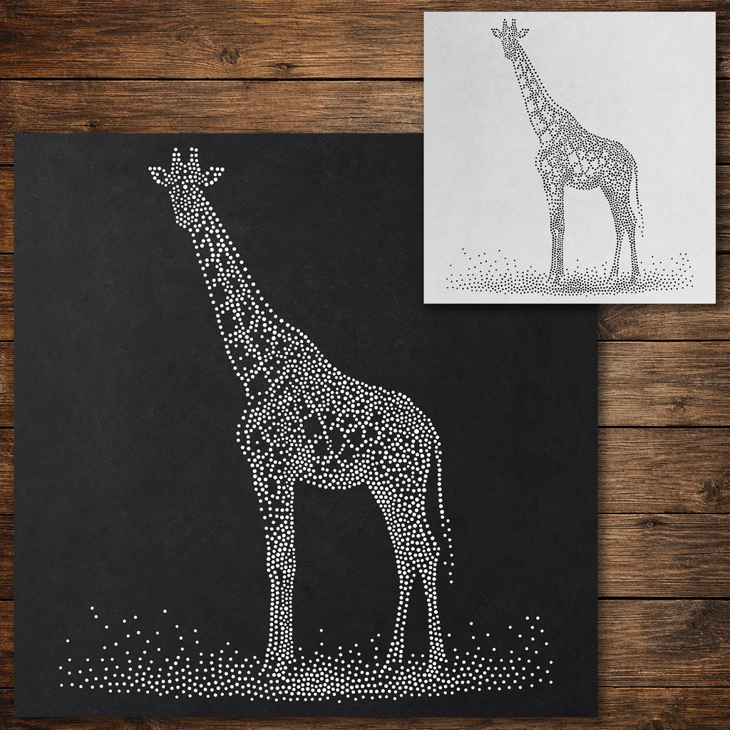Giraffe Stencil reusable Mylar stencil, 300 x 300 mm