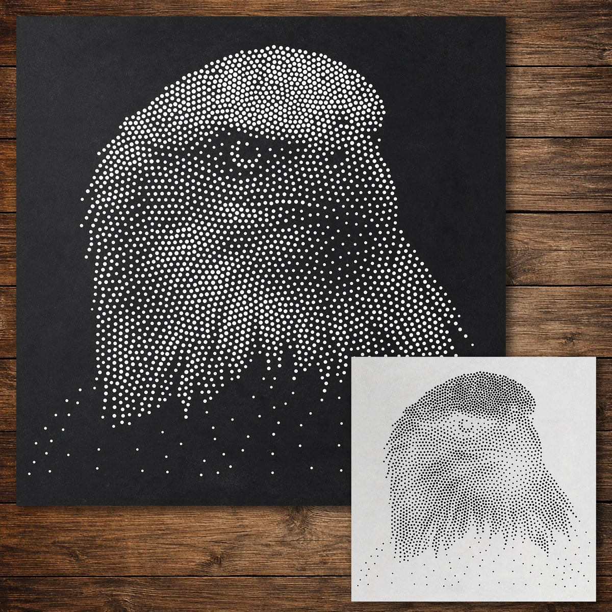 Bald Eagle Portrait Stencil reusable Mylar stencil, 300 x 300 mm