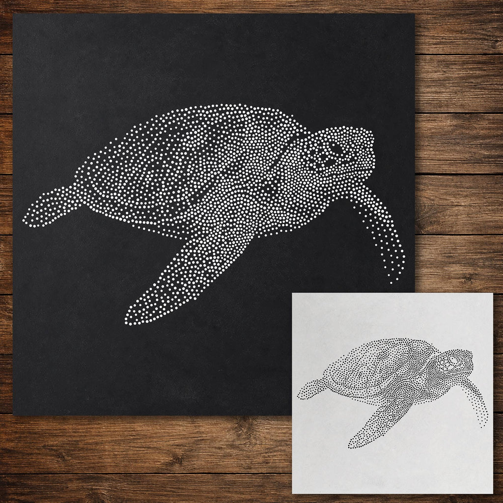 Sea Turtle Stencil reusable Mylar stencil, 300 x 300 mm