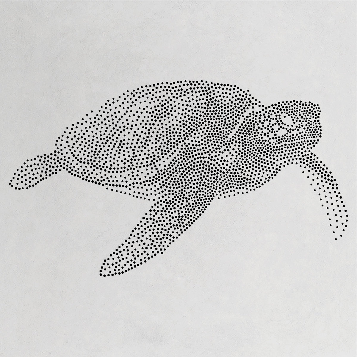 Sea Turtle Stencil | Realistic Mylar Stipple Wall Art, Crafts (Large - 300mm / 12" approx)