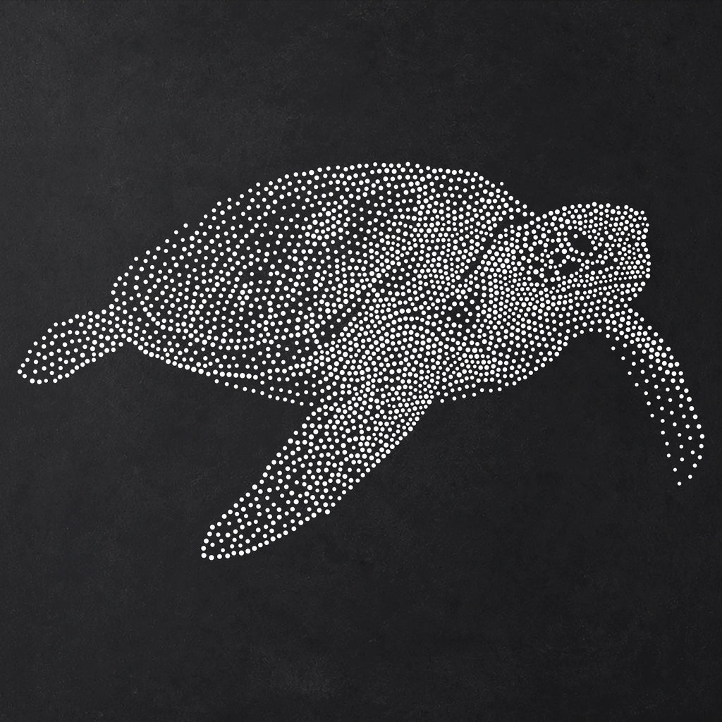 Sea Turtle Stencil | Realistic Mylar Stipple Wall Art, Crafts (Large - 300mm / 12" approx)