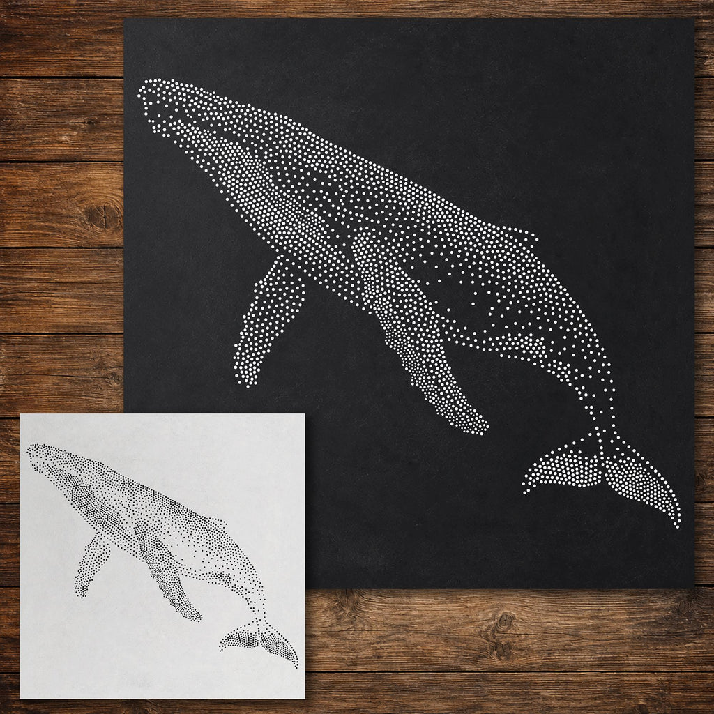 Humpback Whale Stencil reusable Mylar stencil, 300 x 300 mm