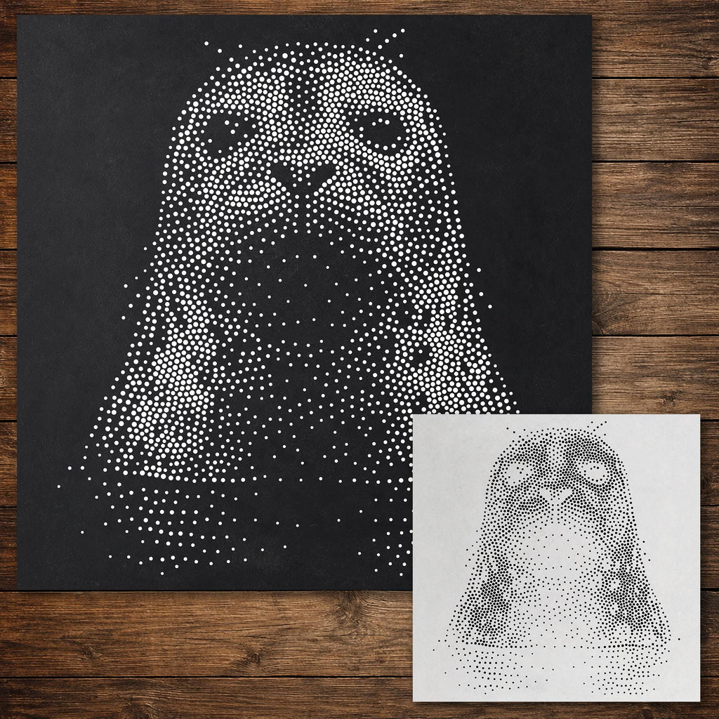 Seal Portrait Stencil reusable Mylar stencil, 300 x 300 mm