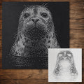 Seal Portrait Stencil reusable Mylar stencil, 300 x 300 mm