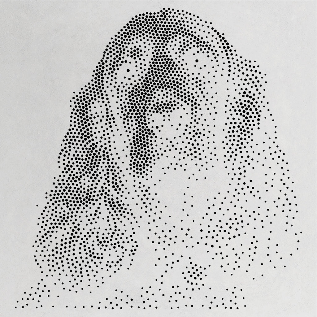 Cocker Spaniel Dog Stencil | Realistic Mylar Stipple Wall Art, Crafts (Large - 300mm / 12" approx)