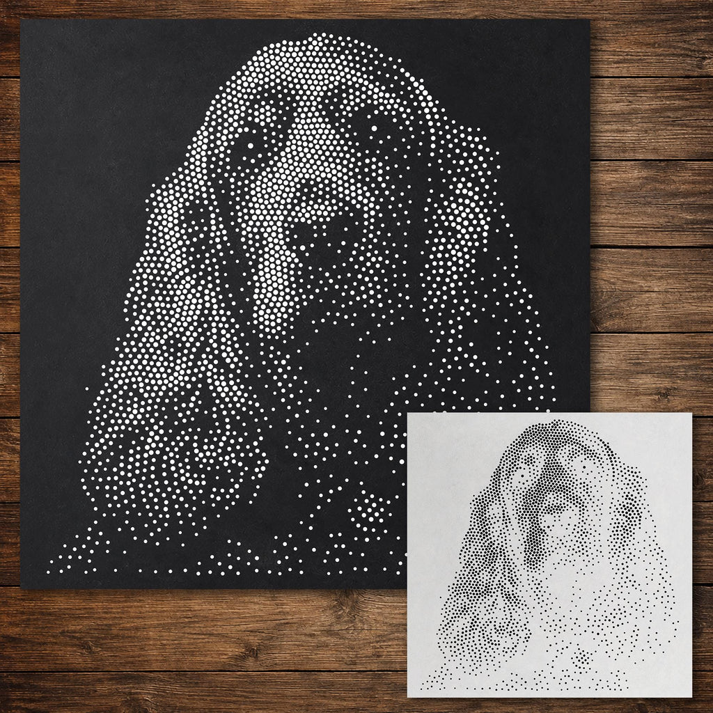 Cocker Spaniel Dog Stencil reusable Mylar stencil, 300 x 300 mm