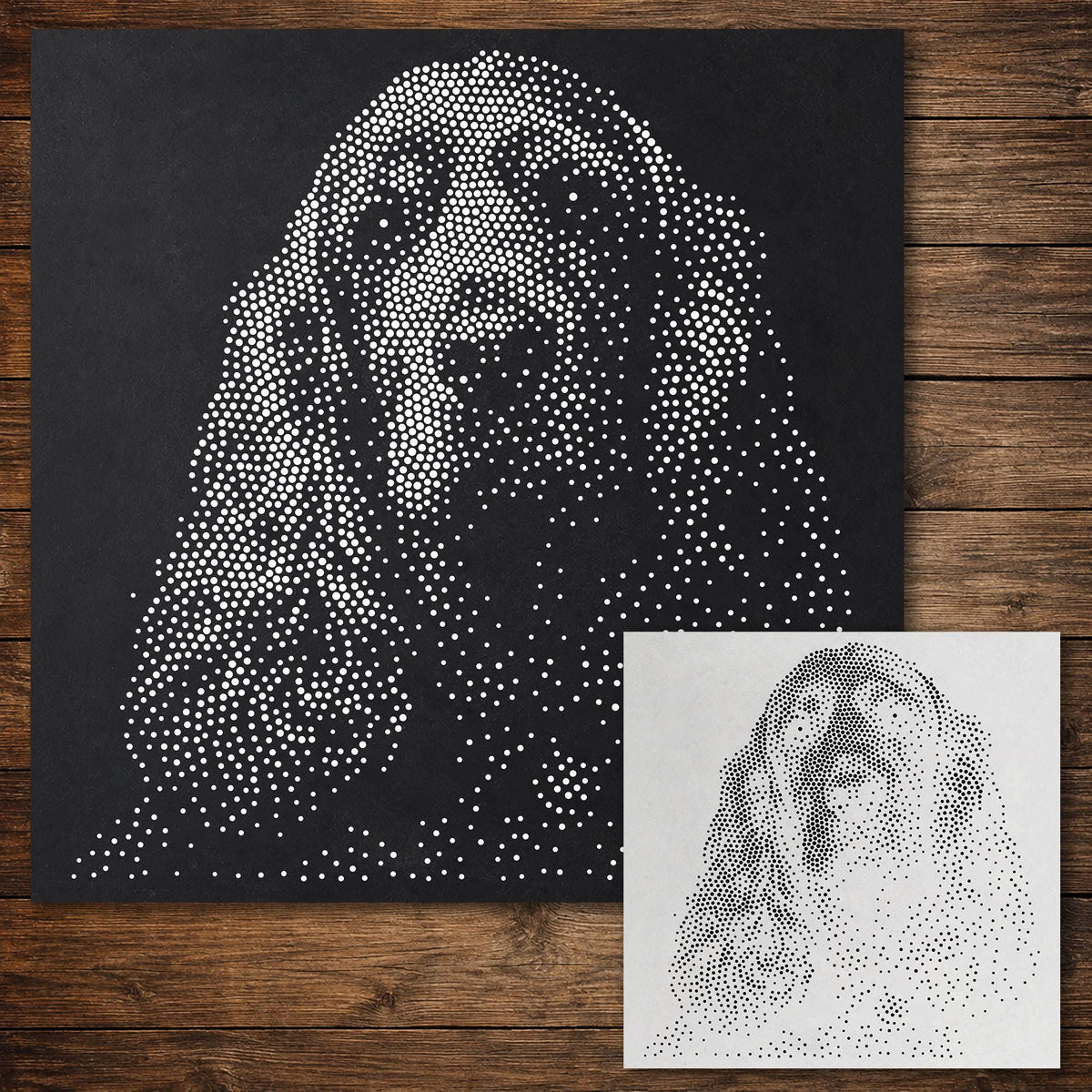 Cocker Spaniel Dog Stencil reusable Mylar stencil, 300 x 300 mm