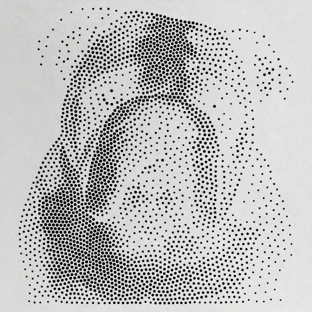 English Bulldog Dog Stencil | Realistic Mylar Stipple Wall Art, Crafts (Large - 300mm / 12" approx)