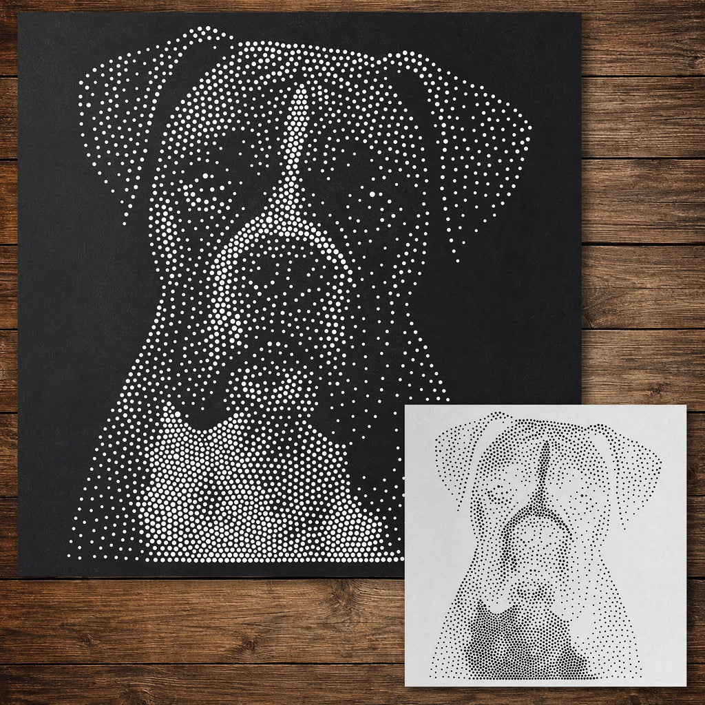 Boxer Dog Stencil reusable Mylar stencil, 300 x 300 mm
