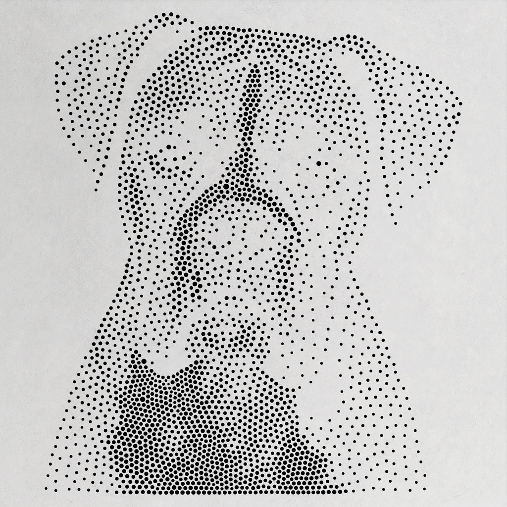 Boxer Dog Stencil | Realistic Mylar Stipple Wall Art, Crafts (Large - 300mm / 12" approx)