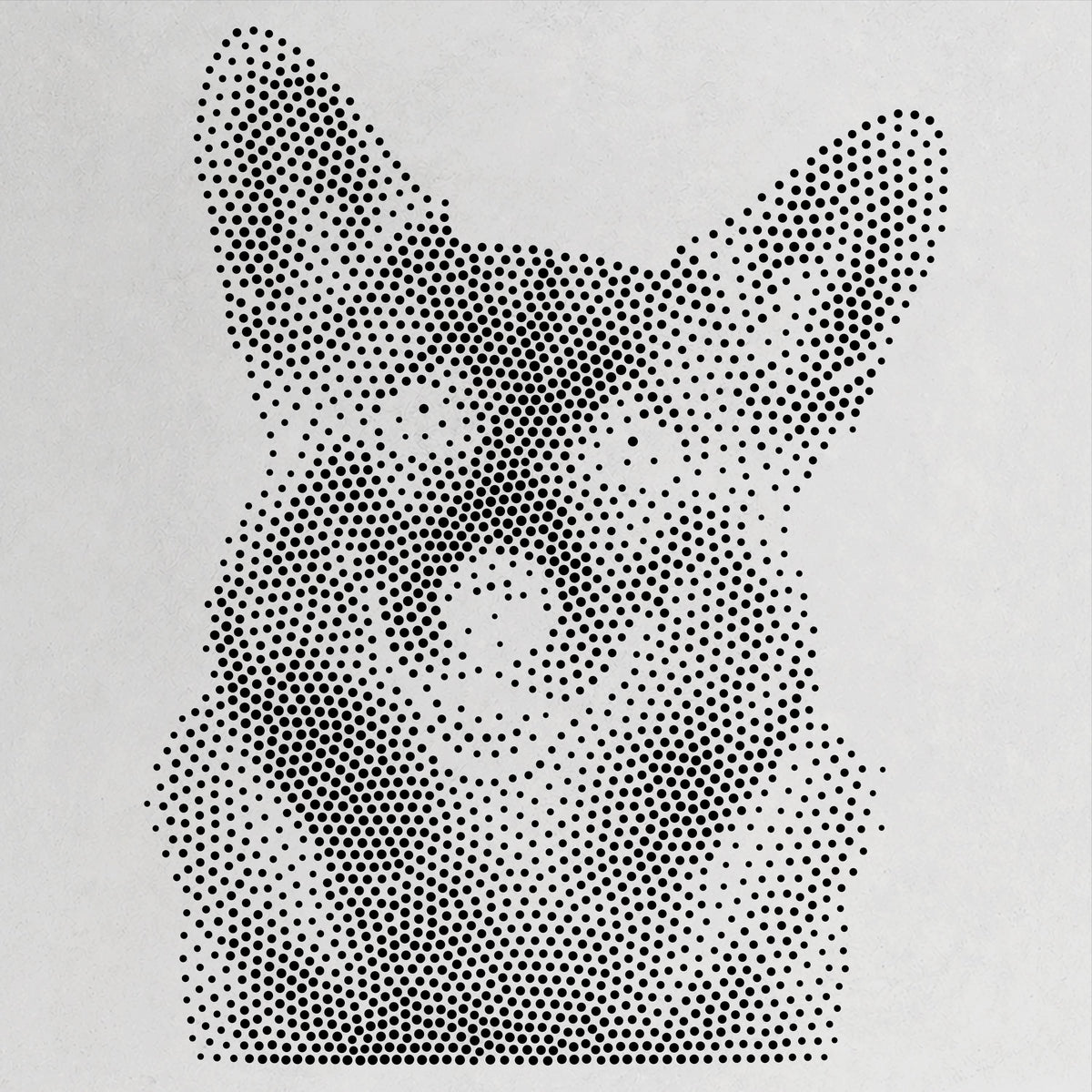 Corgi Dog Stencil | Realistic Mylar Stipple Wall Art, Crafts (Large - 300mm / 12" approx)