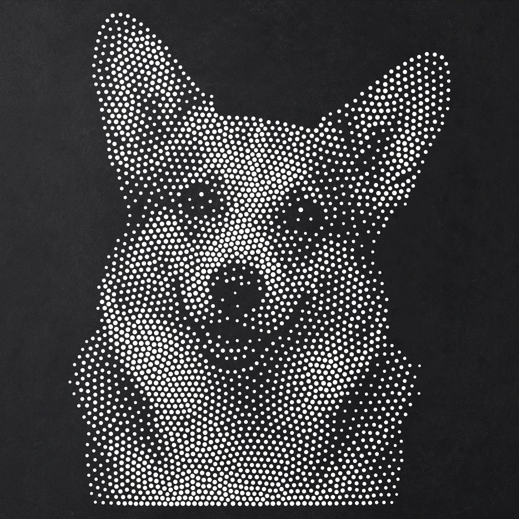Corgi Dog Stencil | Realistic Mylar Stipple Wall Art, Crafts (Large - 300mm / 12" approx)