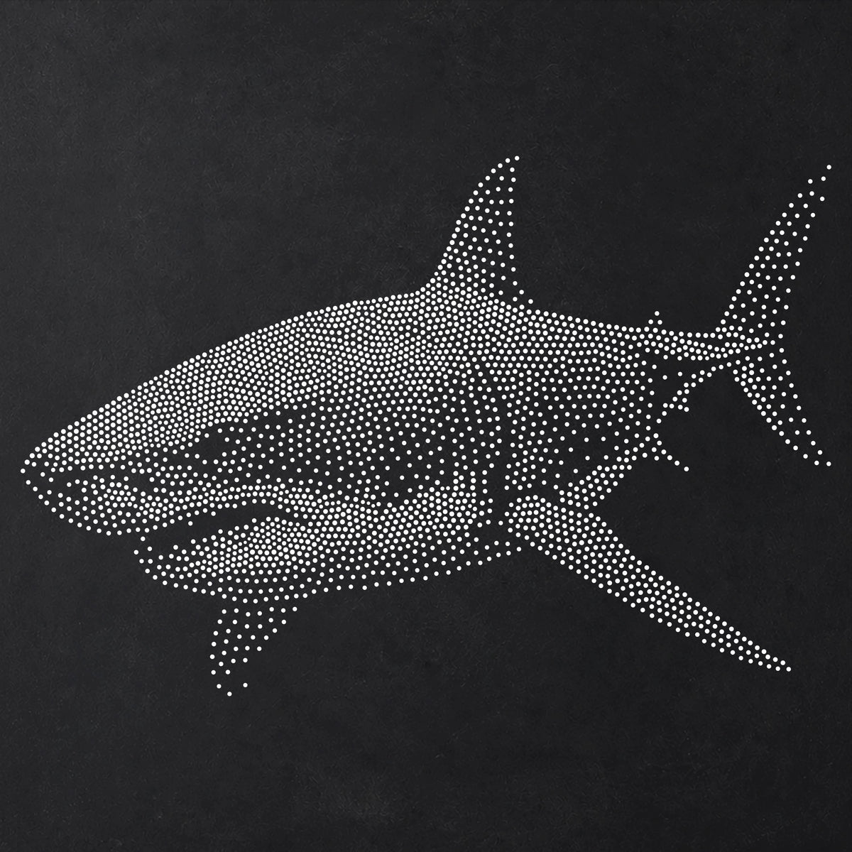 Great White Shark Stencil | Realistic Mylar Stipple Wall Art, Crafts (Large - 300mm / 12" approx)