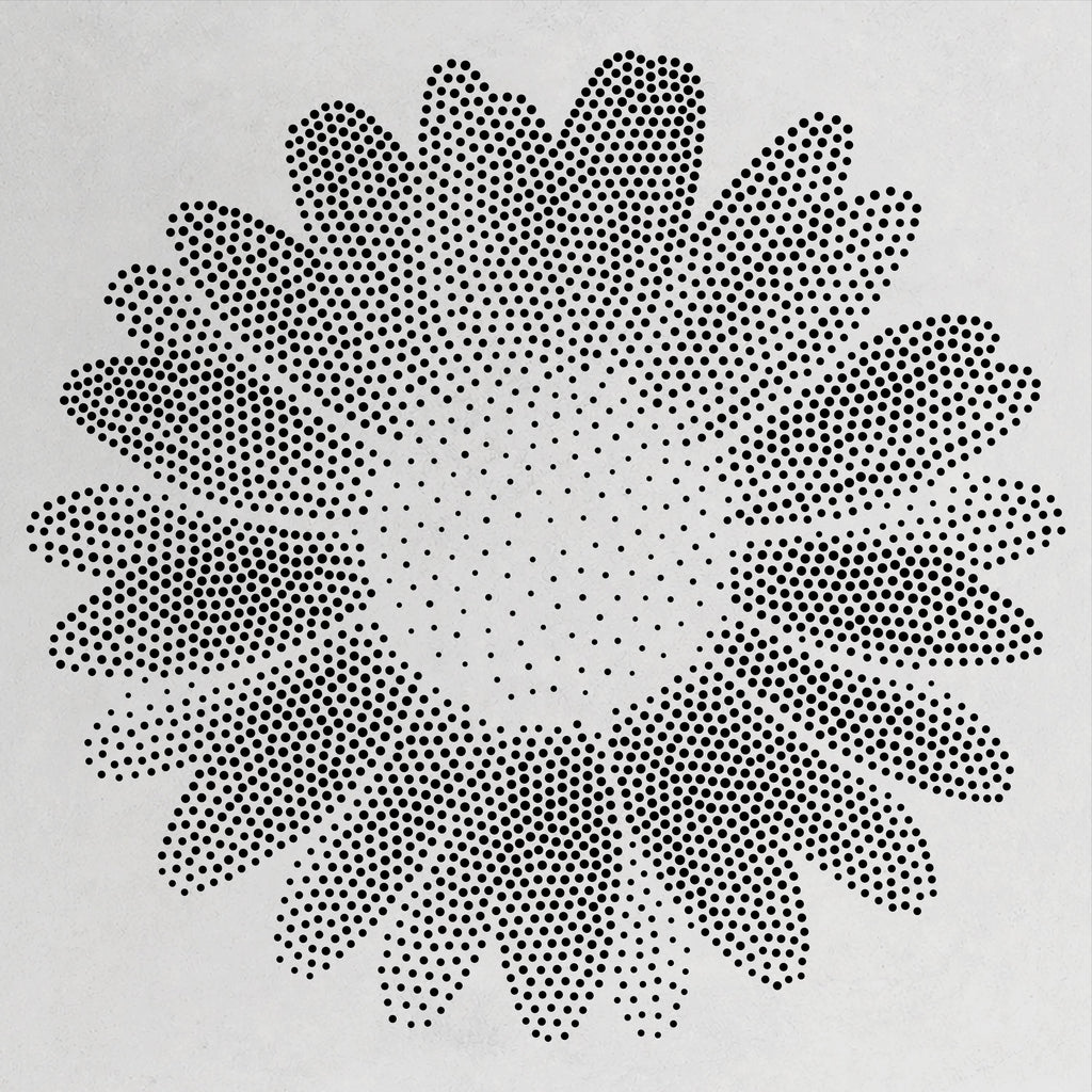 Daisy Flower Stencil | Realistic Mylar Stipple Wall Art, Crafts (Large - 300mm / 12" approx)