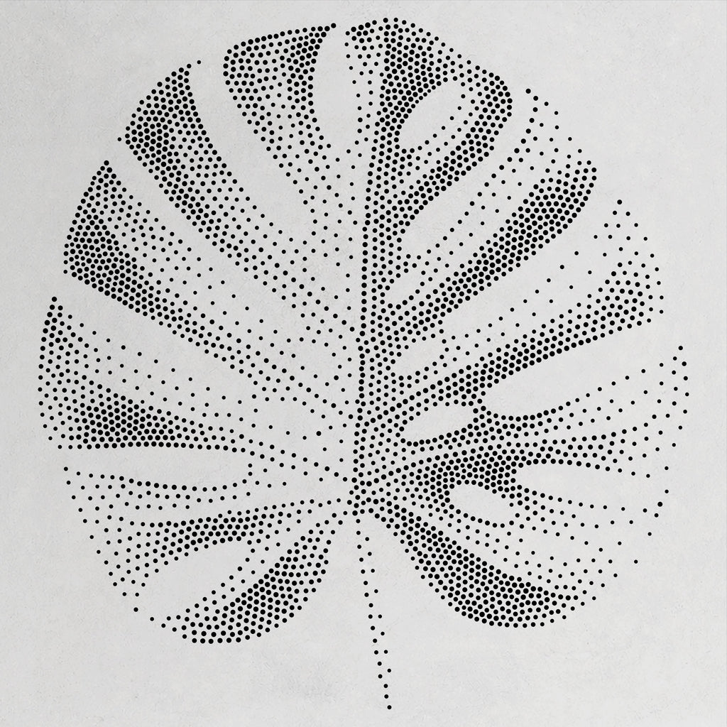 Monstera Leaf Stencil | Realistic Mylar Stipple Wall Art, Crafts (Large - 300mm / 12" approx)