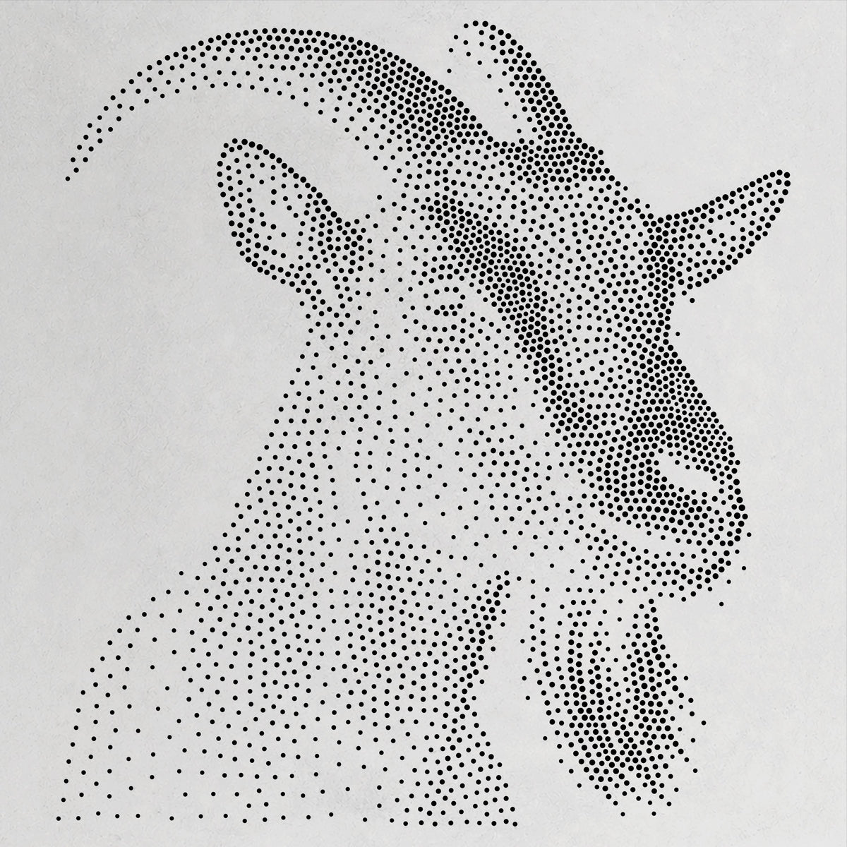 Goat Portrait Stencil | Realistic Mylar Stipple Wall Art, Crafts (Large - 300mm / 12" approx)