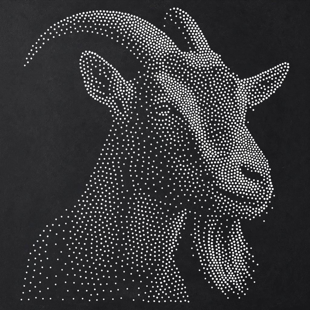 Goat Portrait Stencil | Realistic Mylar Stipple Wall Art, Crafts (Large - 300mm / 12" approx)