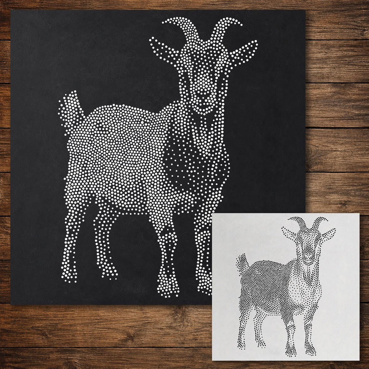 Goat Stencil reusable Mylar stencil, 300 x 300 mm