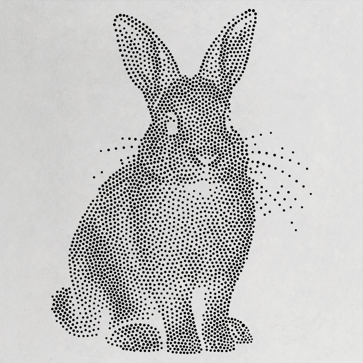 Rabbit Stencil | Realistic Mylar Stipple Wall Art, Crafts (Large - 300mm / 12" approx)
