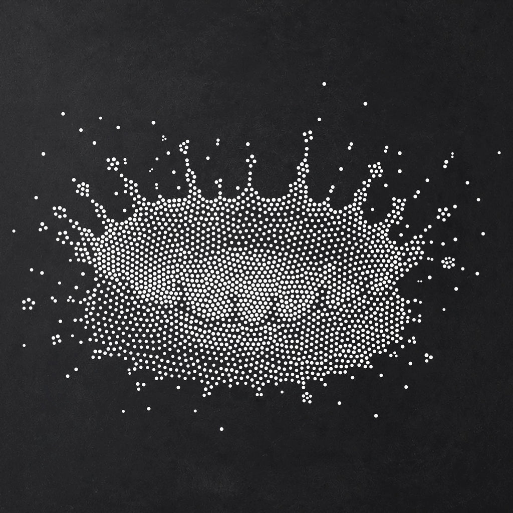 Splash Stencil | Realistic Mylar Stipple Wall Art, Crafts (Large - 300mm / 12" approx)