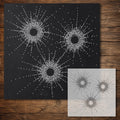 Bullet Holes in Glass Stencil reusable Mylar stencil, 300 x 300 mm