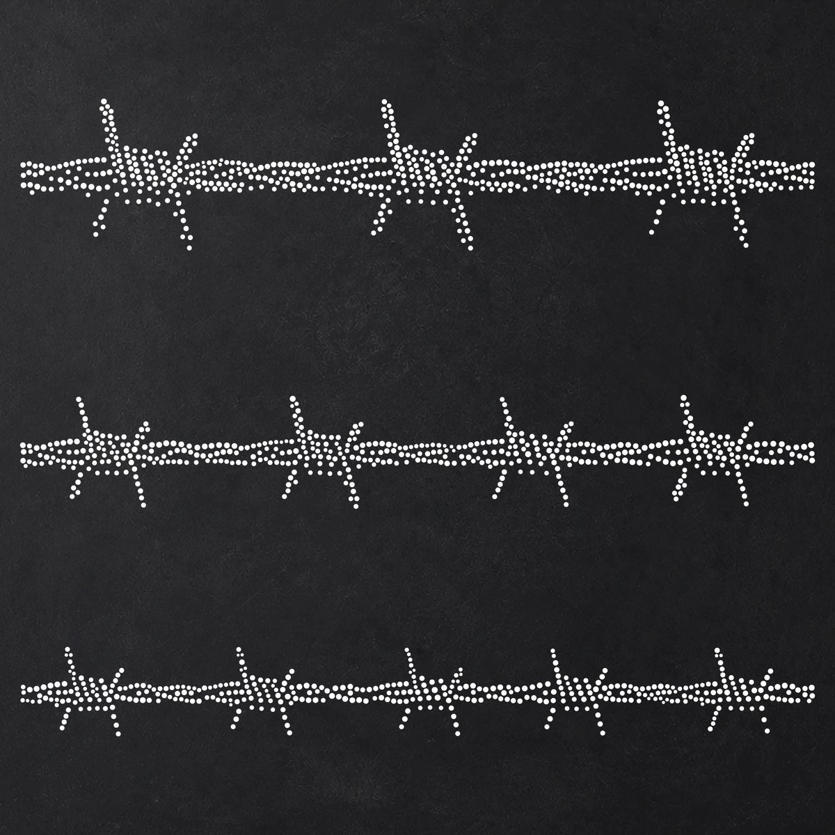 Barbed Wire Stencil | Repeating Realistic Mylar Stipple Wall Art, Crafts (Large - 300mm / 12" approx)
