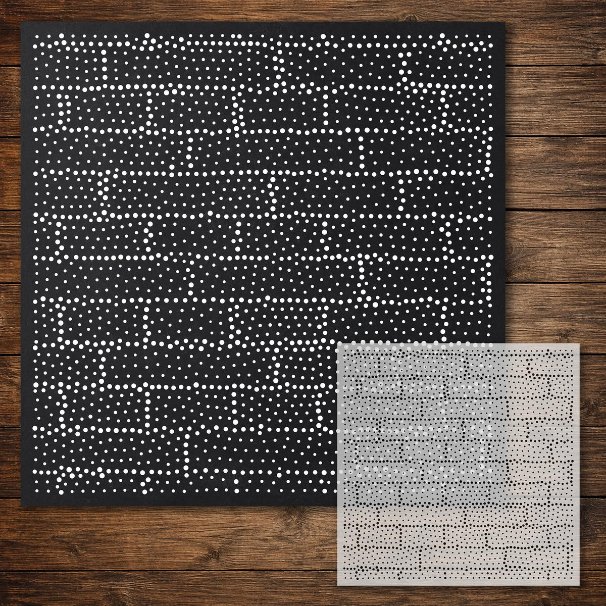 Brick Wall Stencil reusable Mylar stencil, 300 x 300 mm