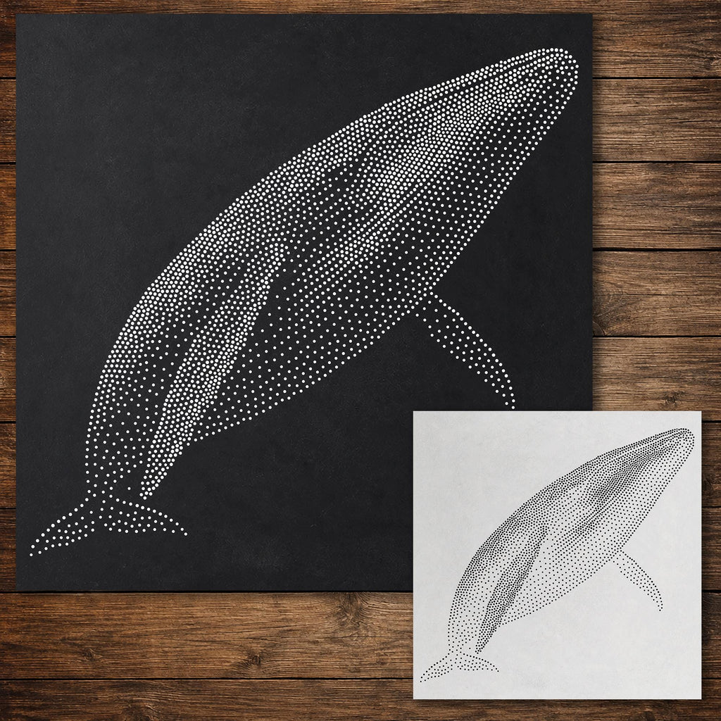 Blue Whale Stencil reusable Mylar stencil, 300 x 300 mm
