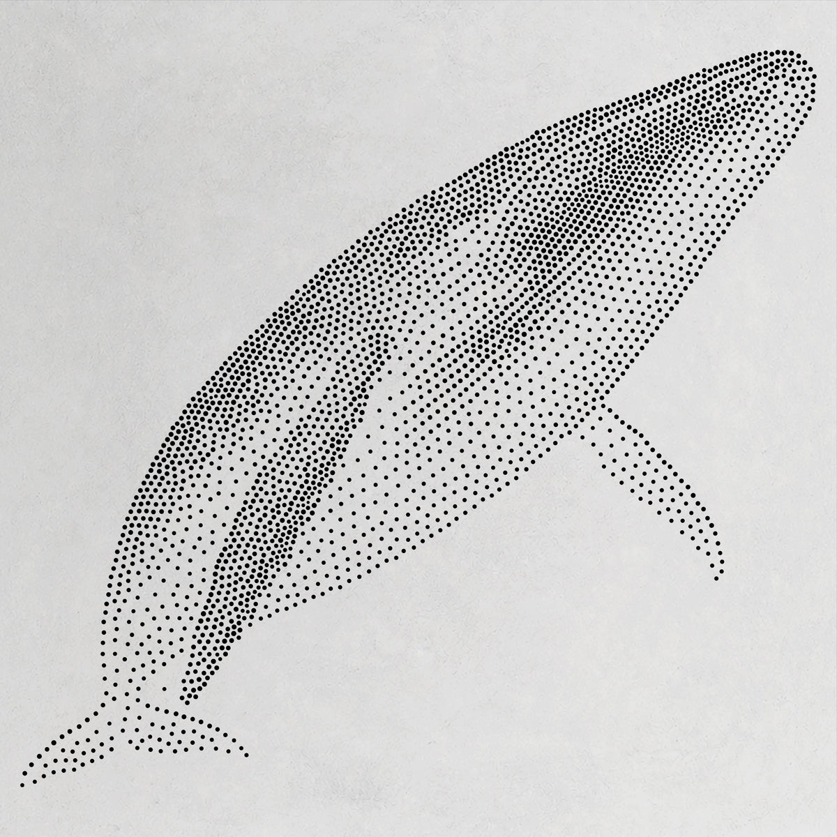 Blue Whale Stencil | Realistic Mylar Stipple Wall Art, Crafts (Large - 300mm / 12" approx)