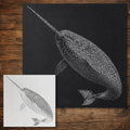 Narwhal Stencil reusable Mylar stencil, 300 x 300 mm