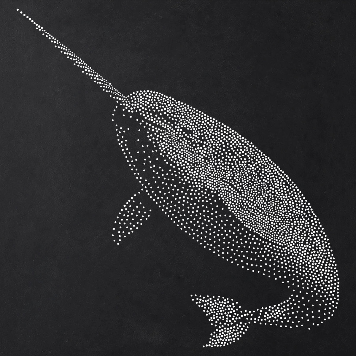 Narwhal Stencil | Realistic Mylar Stipple Wall Art, Crafts (Large - 300mm / 12" approx)