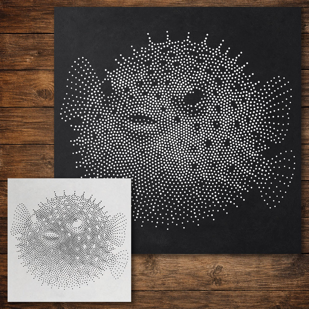 Pufferfish Fish Stencil reusable Mylar stencil, 300 x 300 mm