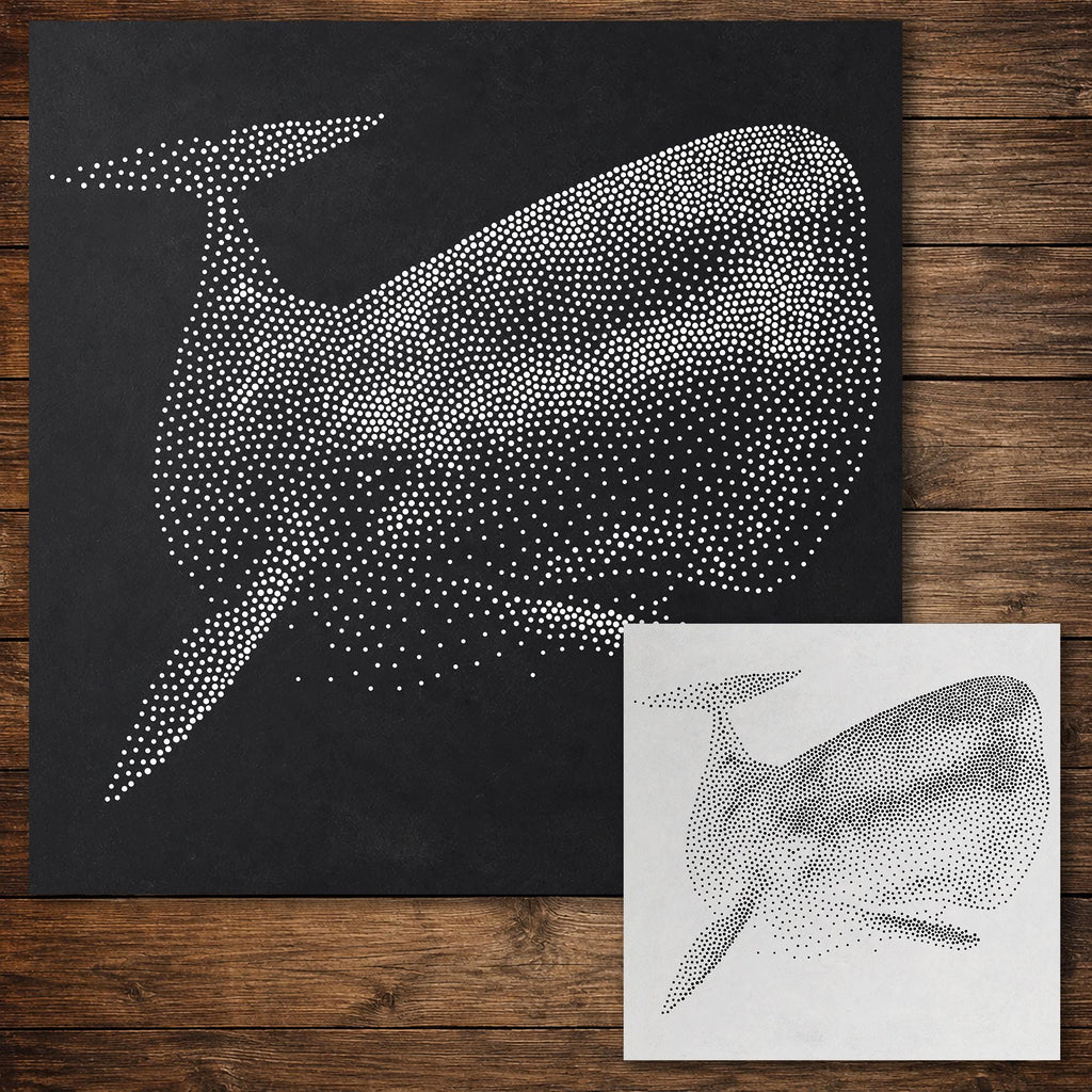 Sperm Whale Stencil reusable Mylar stencil, 300 x 300 mm