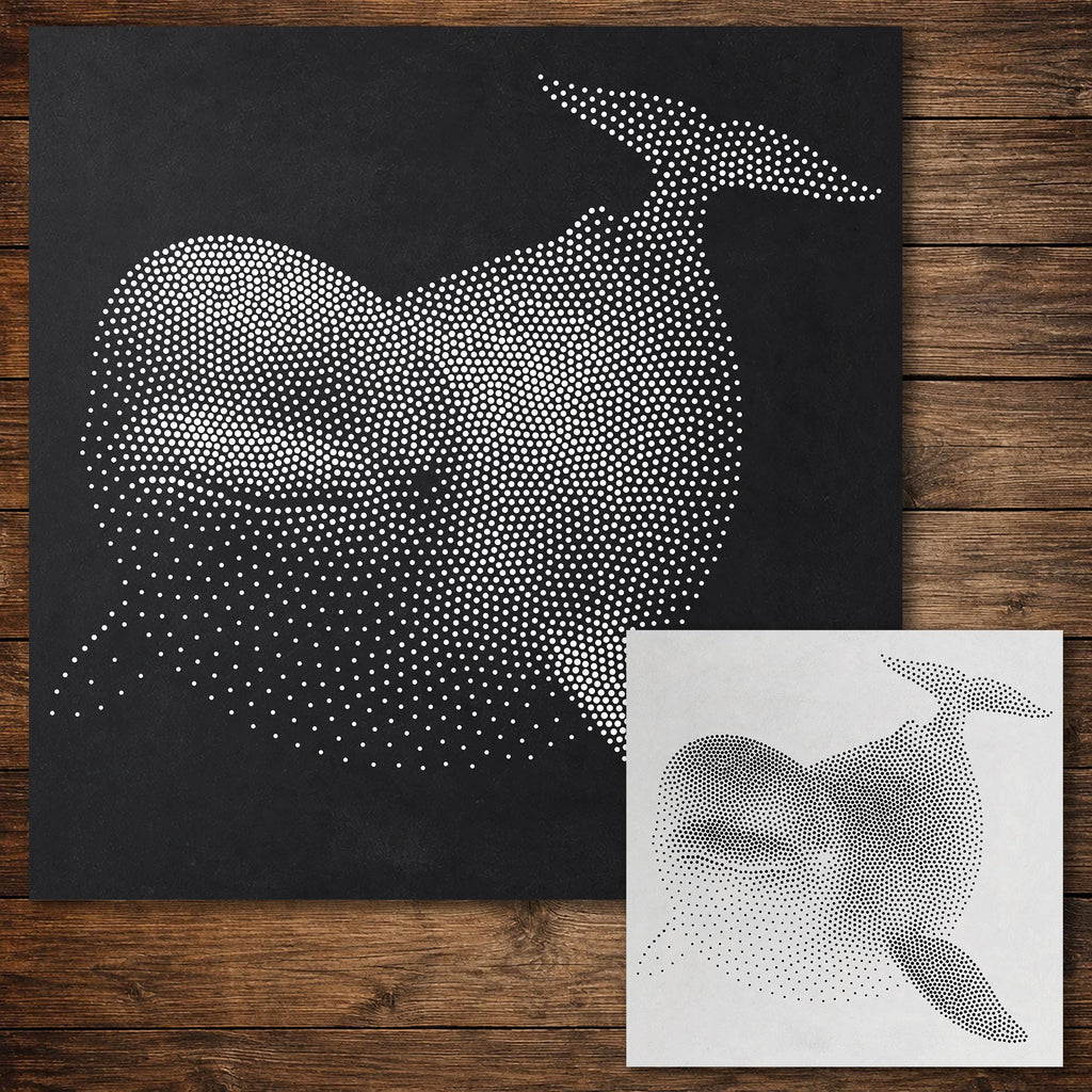 Beluga Whale Stencil reusable Mylar stencil, 300 x 300 mm