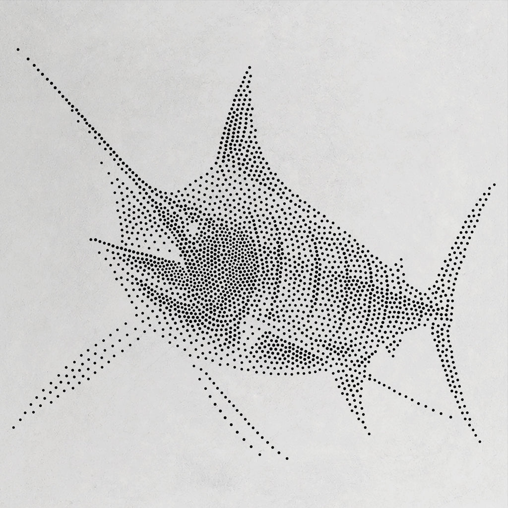 Marlin Fish Stencil | Realistic Mylar Stipple Wall Art, Crafts (Large - 300mm / 12" approx)
