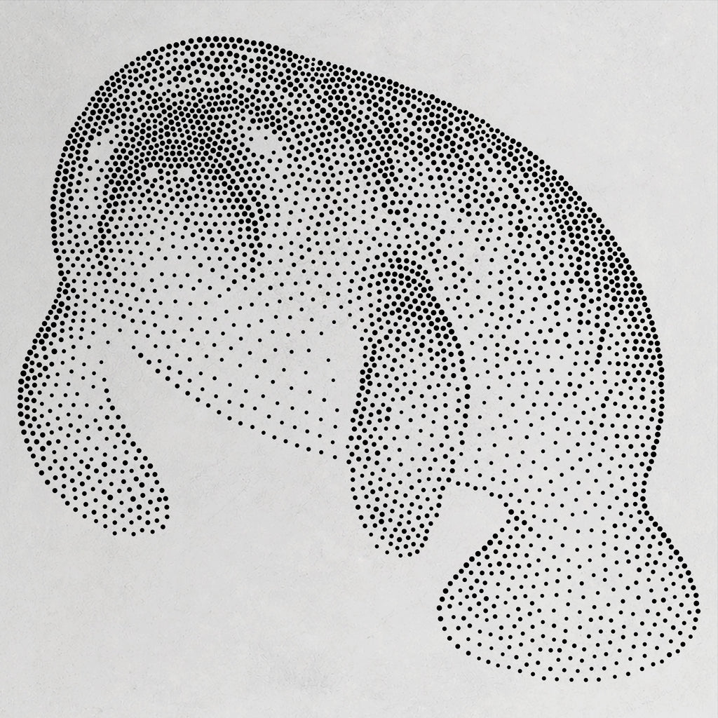 Manatee Stencil | Realistic Mylar Stipple Wall Art, Crafts (Large - 300mm / 12" approx)