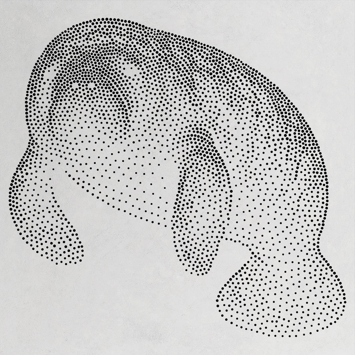 Manatee Stencil | Realistic Mylar Stipple Wall Art, Crafts (Large - 300mm / 12" approx)