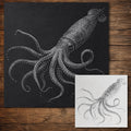 Giant Squid Stencil reusable Mylar stencil, 300 x 300 mm
