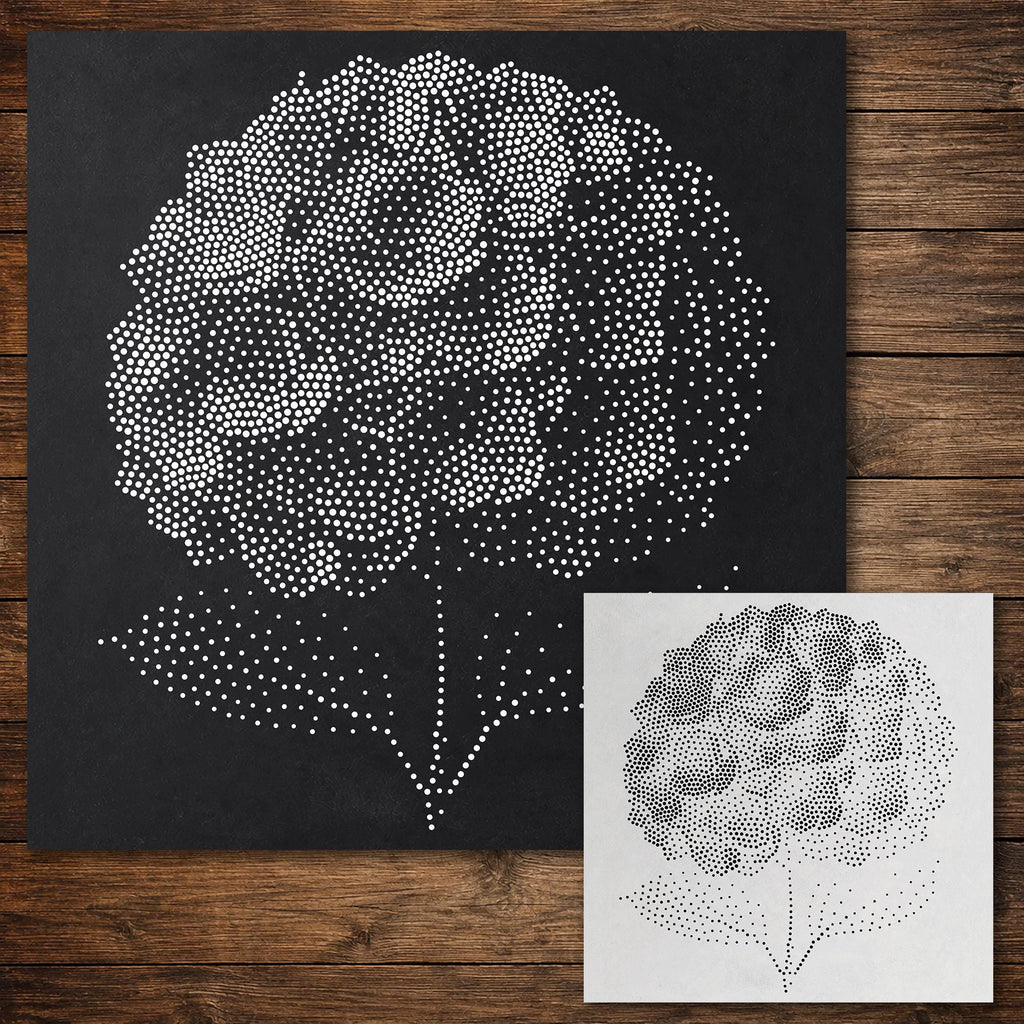 Hydrangea Flower Stencil reusable Mylar stencil, 300 x 300 mm